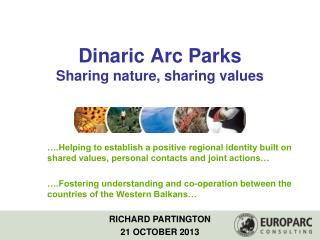 Dinaric Arc Parks Sharing nature, sharing values