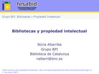 Bibliotecas y propiedad intelectual