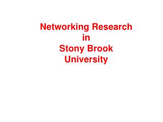 Networking Research in Stony Brook University