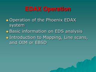 EDAX Operation