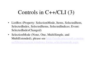 Controls in C++/CLI (3)