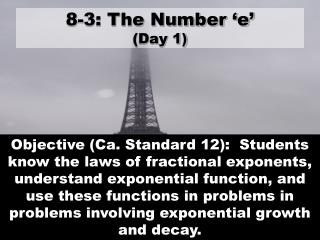 8-3: The Number ‘e’ (Day 1)