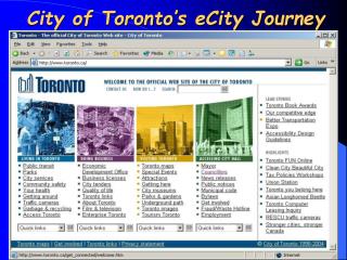 City of Toronto’s eCity Journey