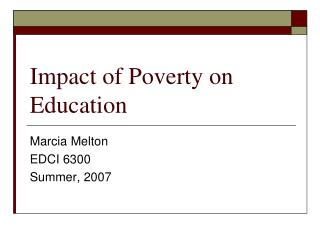 Impact of Poverty on Education