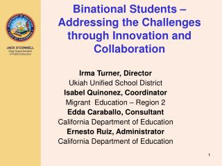 Binational Students – Addressing the Challenges through Innovation and Collaboration
