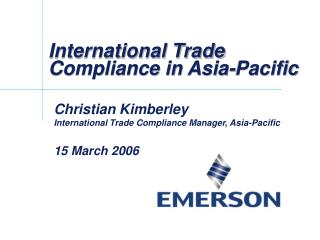 International Trade Compliance in Asia-Pacific