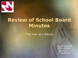 Review of School Board Minutes