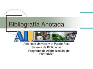 Bibliografía Anotada