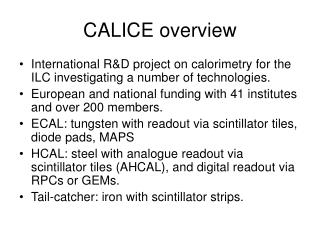CALICE overview