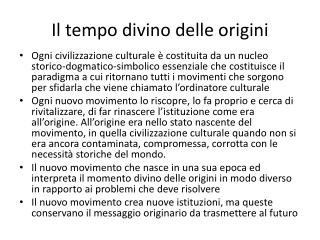 Il tempo divino delle origini