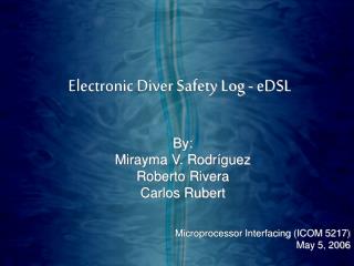 Electronic Diver Safety Log - eDSL