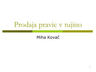 Prodaja pravic v tujino