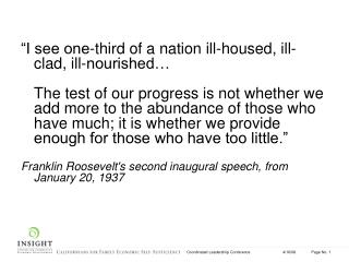 “I see one-third of a nation ill-housed, ill-clad, ill-nourished…