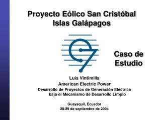 Proyecto Eólico San Cristóbal Islas Galápagos