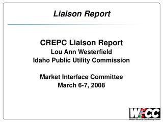Liaison Report