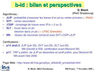 b-id : bilan et perspectives