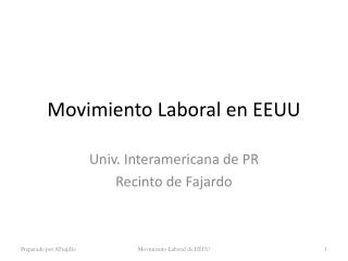 Movimiento Laboral en EEUU