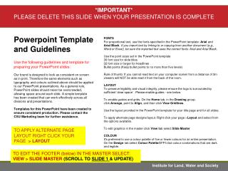 Powerpoint Template and Guidelines