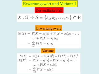 Erwartungswert und Varianz I