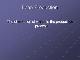 Lean Production