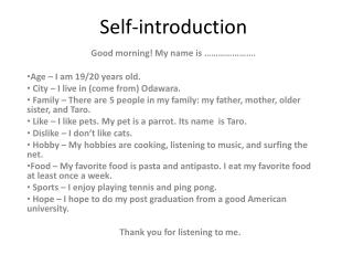 Self-introduction