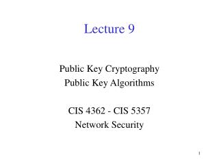 Lecture 9
