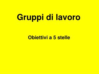 Gruppi di lavoro