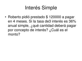 Interés Simple