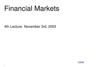 Financial Markets