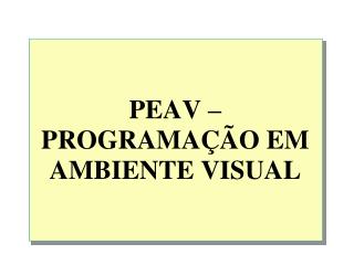 PEAV – PROGRAMAÇÃO EM AMBIENTE VISUAL