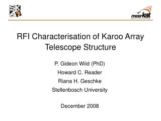 RFI Characterisation of Karoo Array Telescope Structure