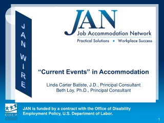 “Current Events” in Accommodation Linda Carter Batiste, J.D., Principal Consultant