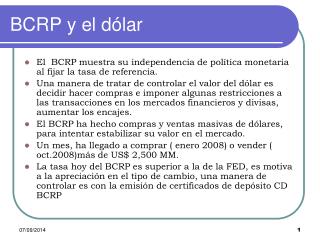 BCRP y el dólar
