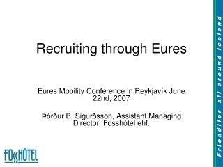 Recruiting through Eures