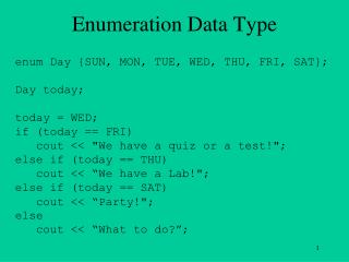 Enumeration Data Type