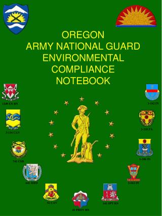 OREGON ARMY NATIONAL GUARD ENVIRONMENTAL COMPLIANCE NOTEBOOK