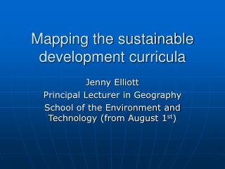 Mapping the sustainable development curricula