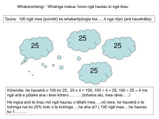 Whakareritangi - Whainga matua: hono ngā hautau ki ngā ōrau