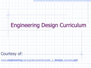 Engineering Design Curriculum