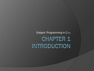 Chapter 1 Introduction