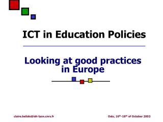 ICT in Education Policies