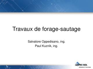 Travaux de forage-sautage