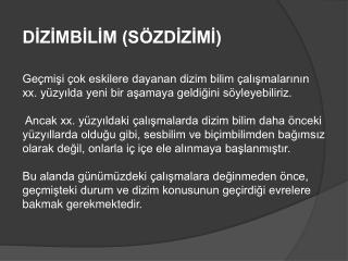 DİZİMBİLİM (SÖZDİZİMİ)