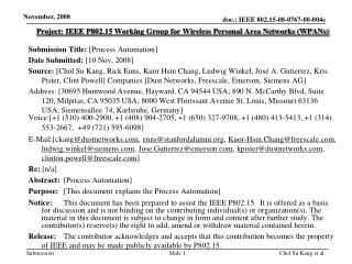 Project: IEEE P802.15 Working Group for Wireless Personal Area Networks (WPANs)