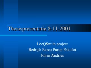Thesispresentatie 8-11-2001