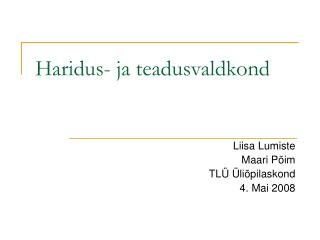 Haridus- ja teadusvaldkond