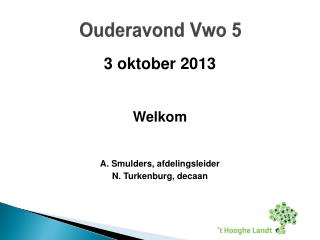 Ouderavond Vwo 5