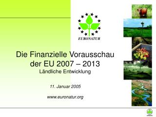 Die Finanzielle Vorausschau der EU 2007 – 2013 Ländliche Entwicklung 11. Januar 2005