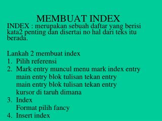 MEMBUAT INDEX