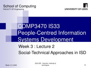 COMP3470 IS33 People-Centred Information Systems Development